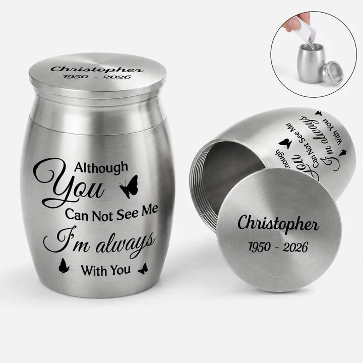 I'm Always With You Mini Urn - Personalized Memorial Gifts for Loss of Mom/Dad