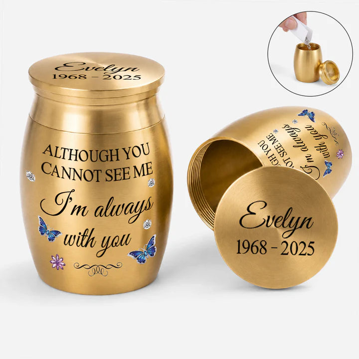 Personalized Memorial Gifts for Loss of Dad/Mom - I'm Always With You Mini Urn