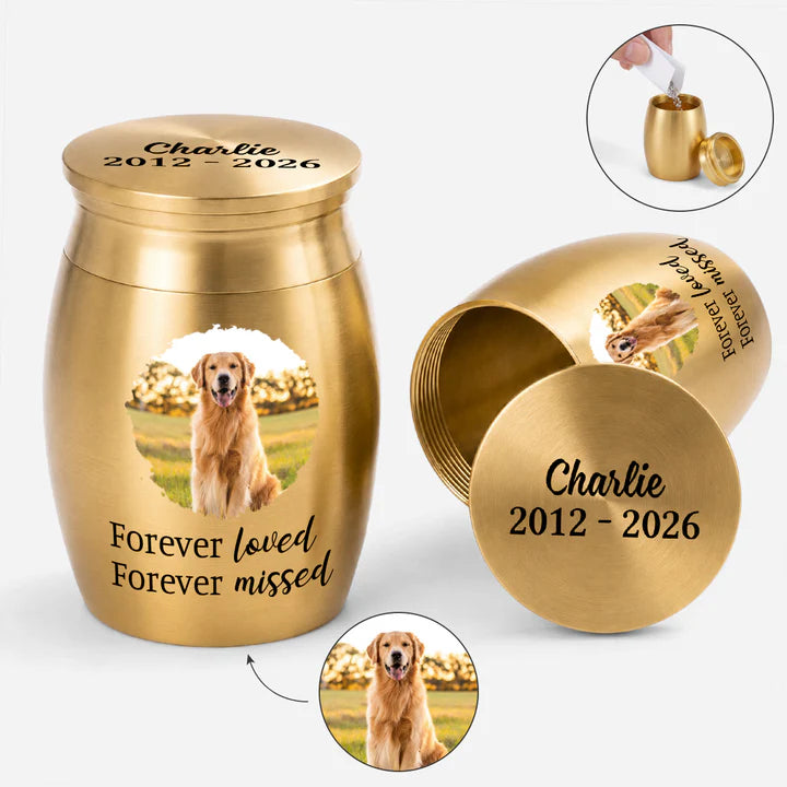 Photo Mini Urn - Custom Memorial Gifts for Loss of Dog/Cat